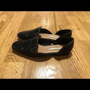 Zara black studded loafers